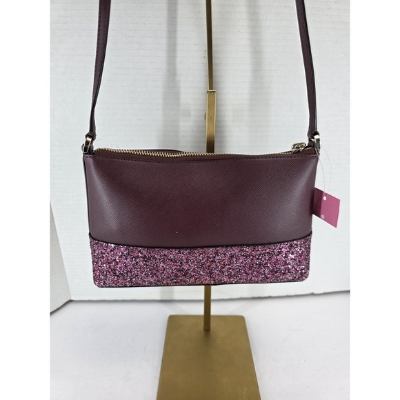 Kate Spade Flash Glitter Crossbody Bag Cherrywood NWT K8711 - Picture 3 of 9